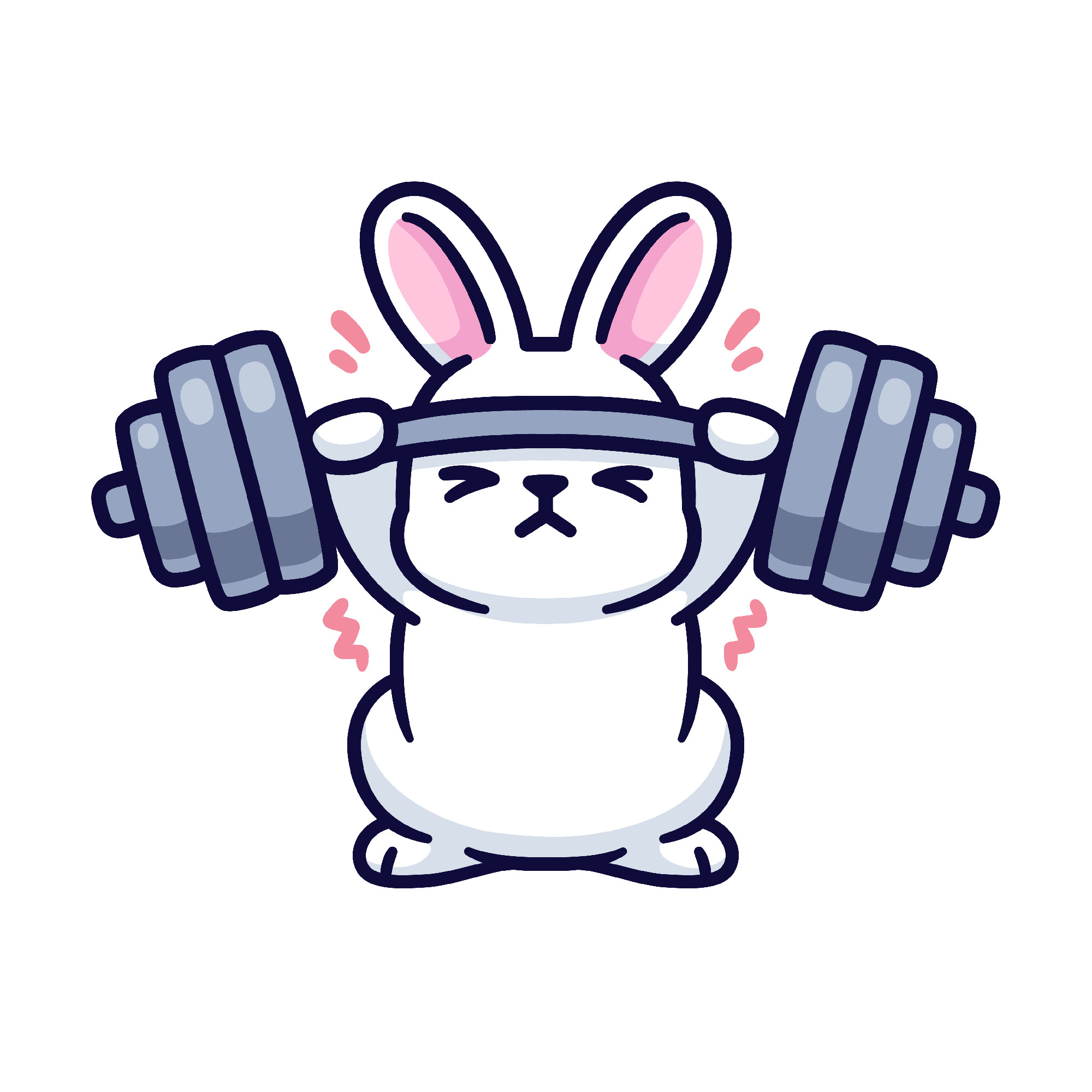 Gym bunny, rabbit lifting barbell