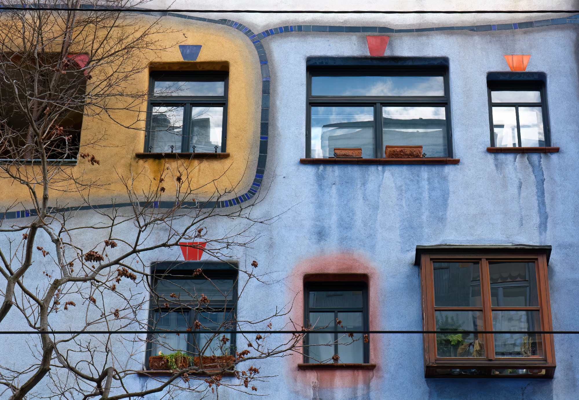 Detail of the Hundertwasser House in Vienna