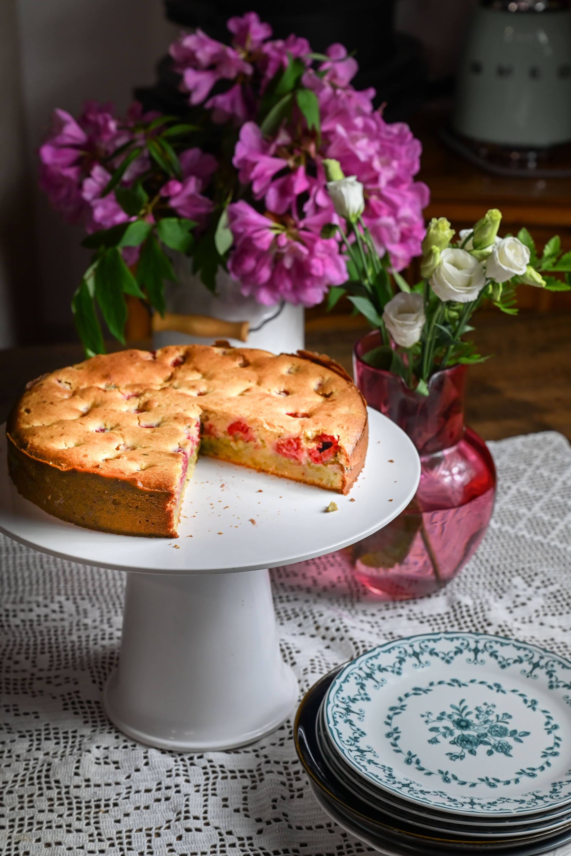 Málnás, pisztáciás sütemény