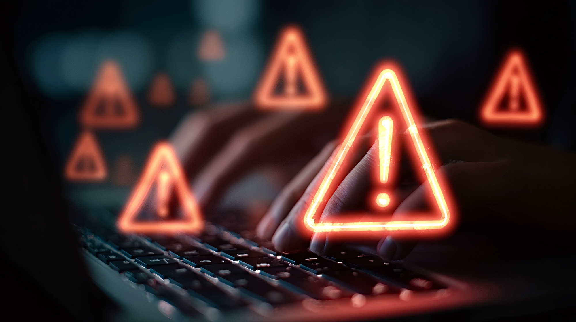 Hacking computer system with data breach warning and alert