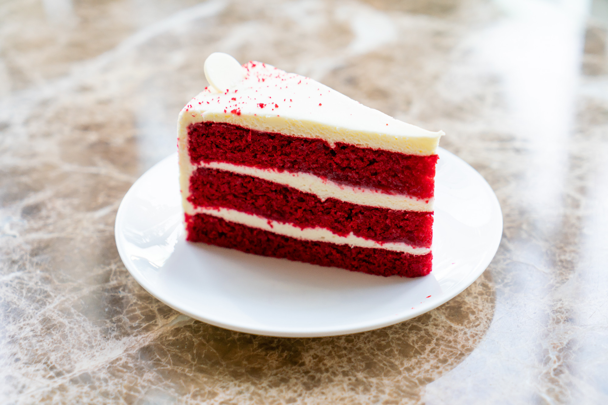 red velvet cake on plate