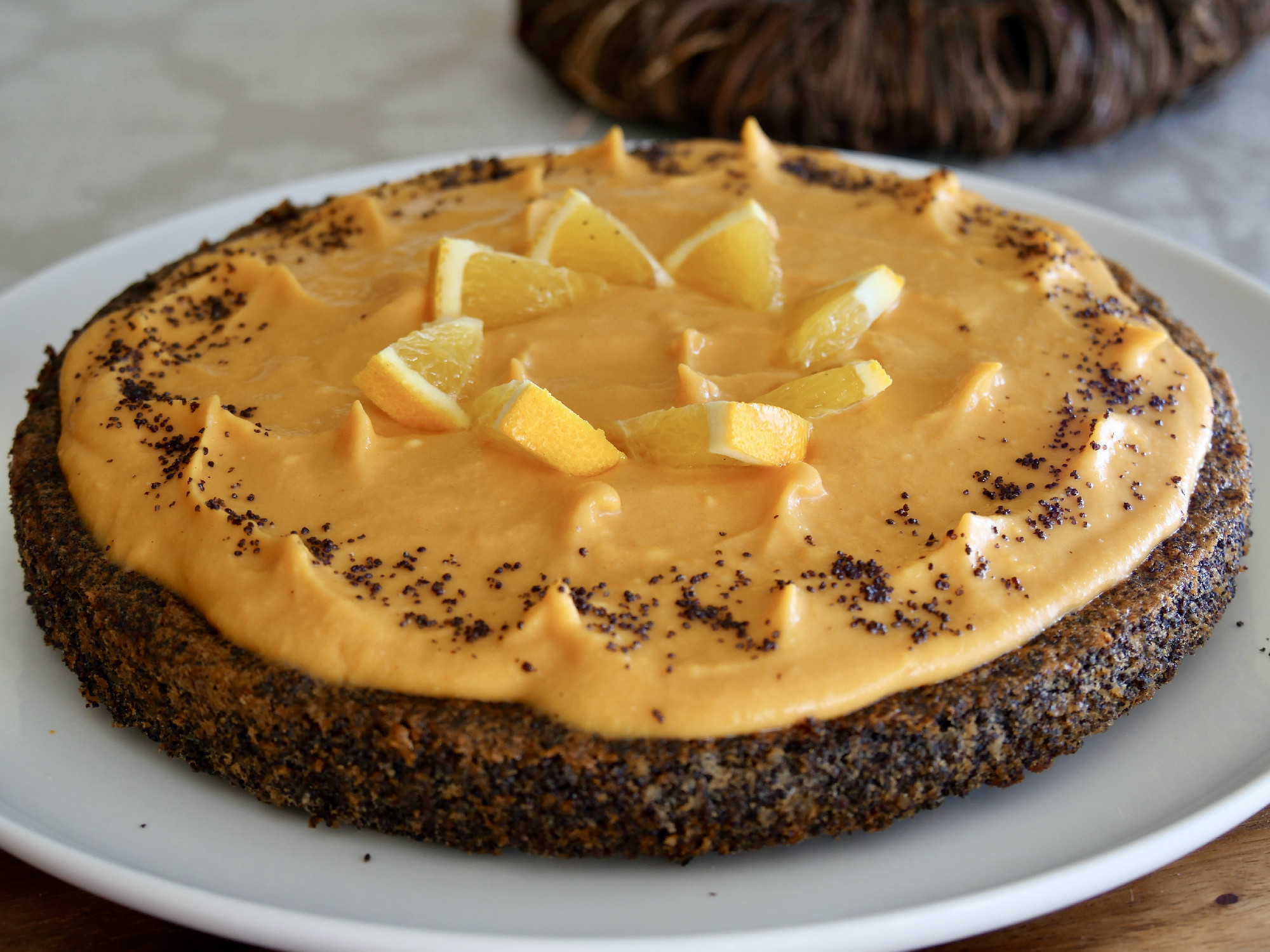 Mákos szelet narancsos sütőtök-krémmel