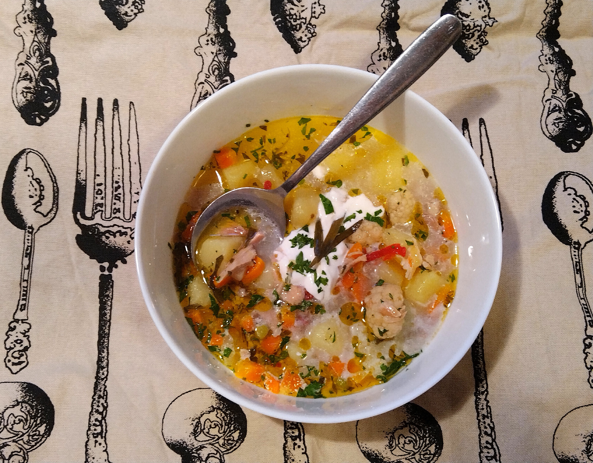 Tárkonyos liba aprólék leves 