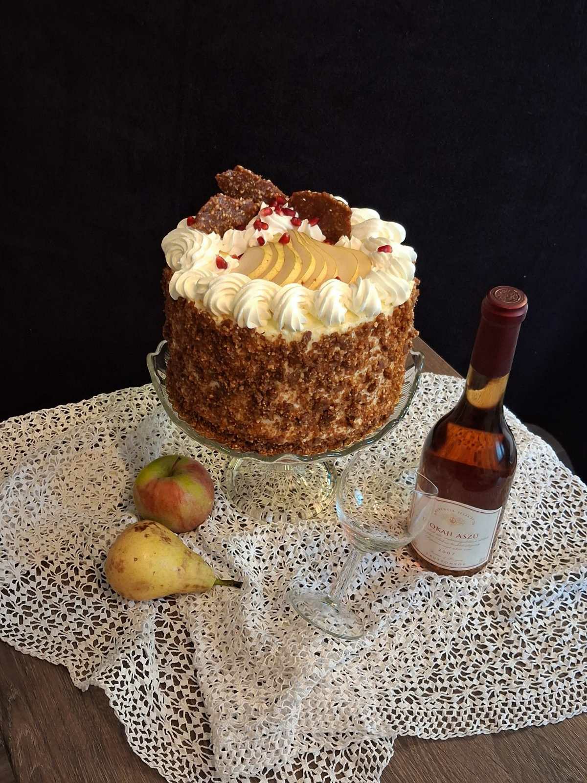 Ábránd torta (Körtés-Tokaji borkrém torta)