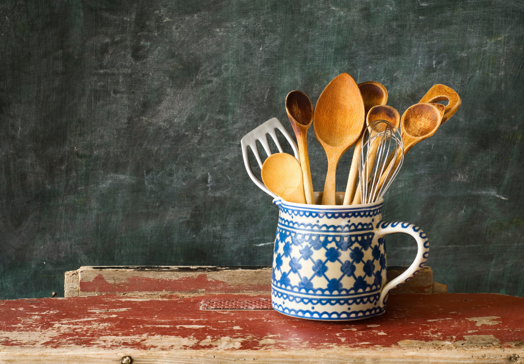 kitchen utensils, free copy space