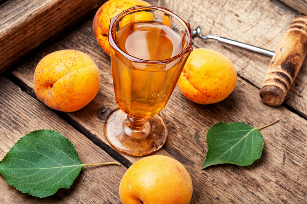 Homemade apricot wine