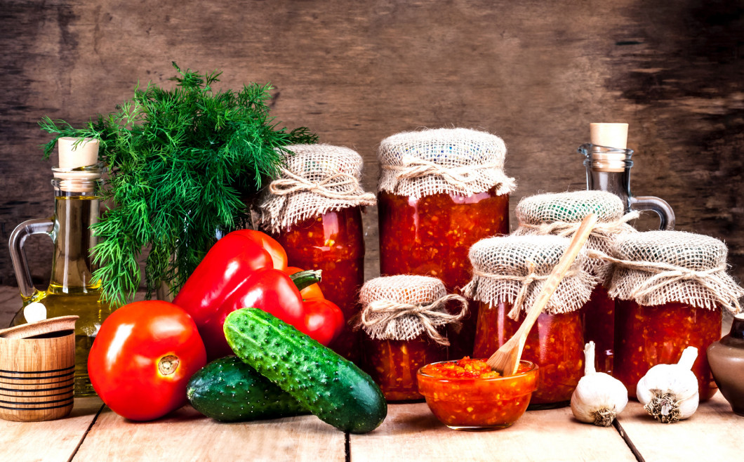 homemade canned vegetables in jars