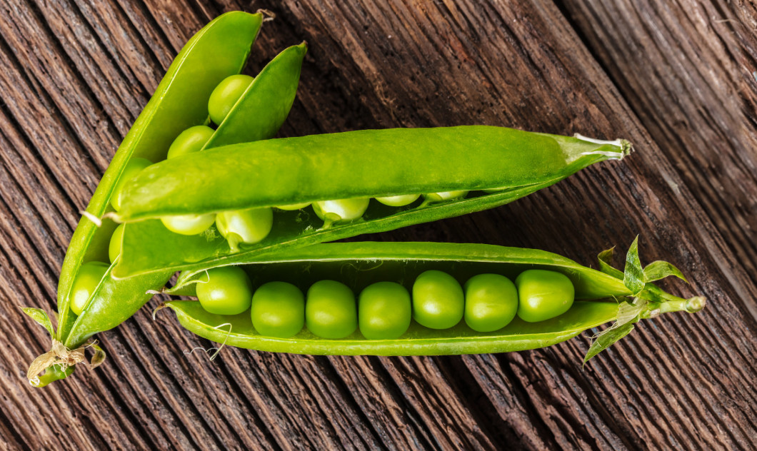 Fresh green peas pods 