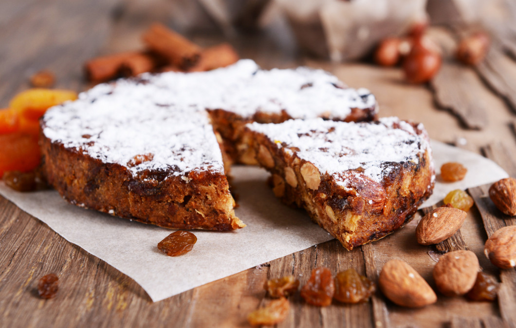 Delicious cake panforte on table close-up