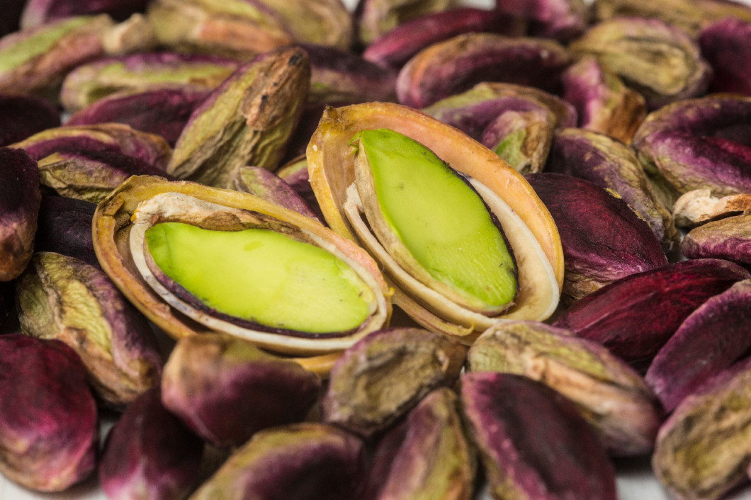 Green fresh pistachio of Bronte