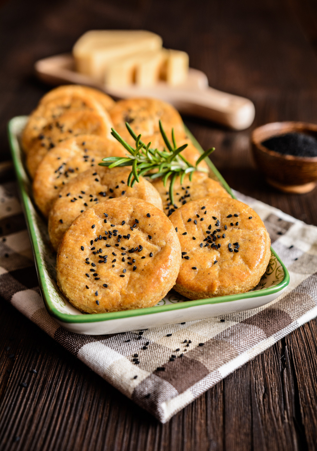 Savory cheese cookies with black cumin seeds