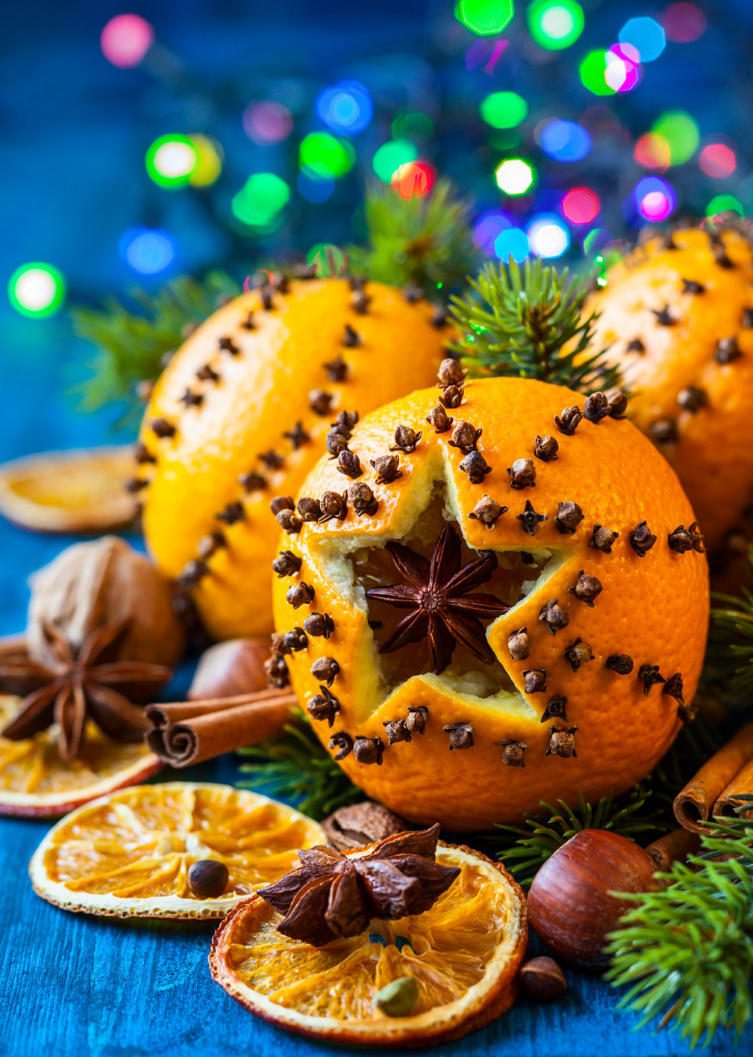 Christmas oranges,spices and nuts