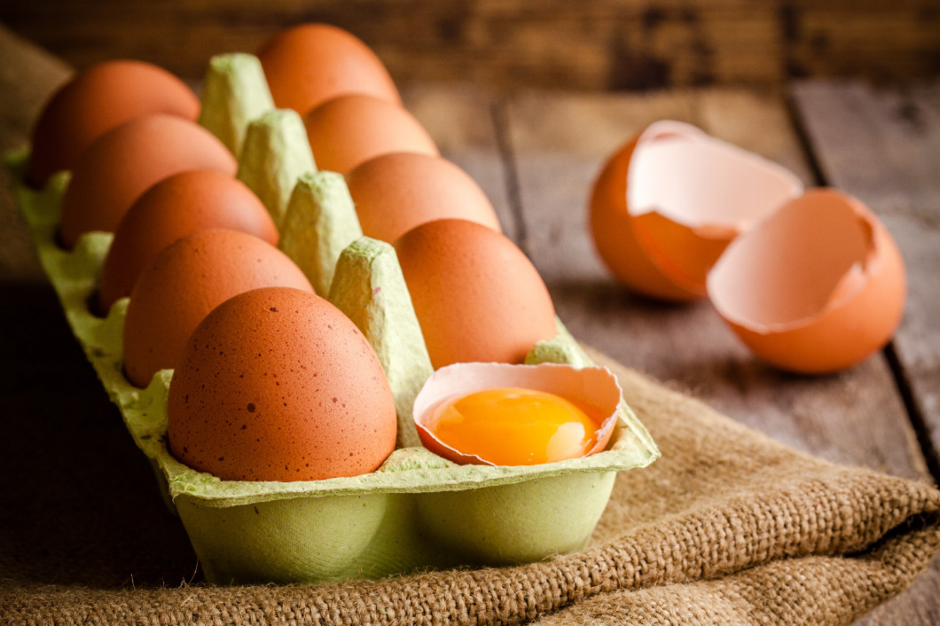 Fresh farm eggs in the package