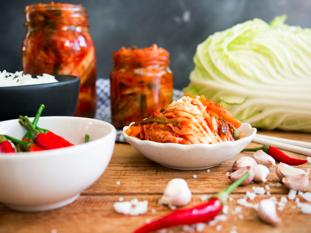 Kimchi, traditional Korean food.