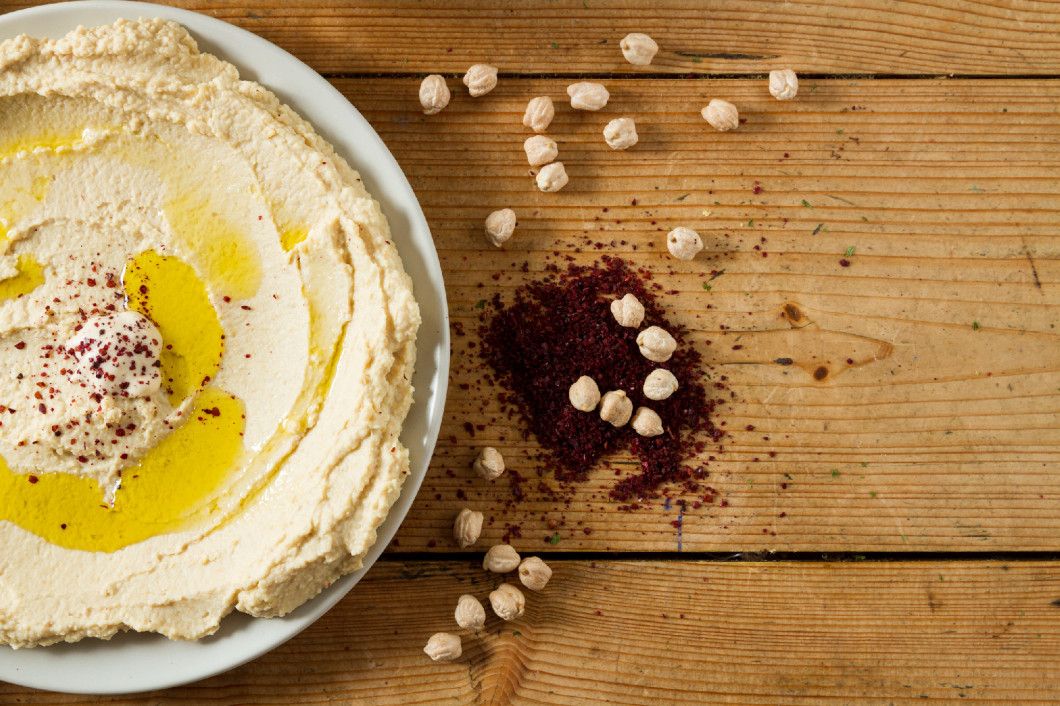 Middle Eastern cuisine: freshly made hummous