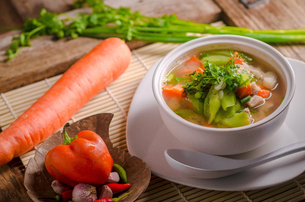 Luffa and carrots Soup , Thai Food