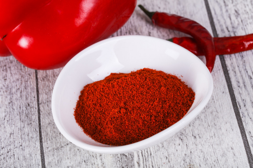 Paprika powder in the bowl