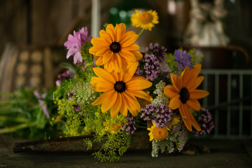 Colorful summer flower bouquet